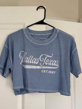 Aeropostale Light Blue Crop Boyfriend Tee